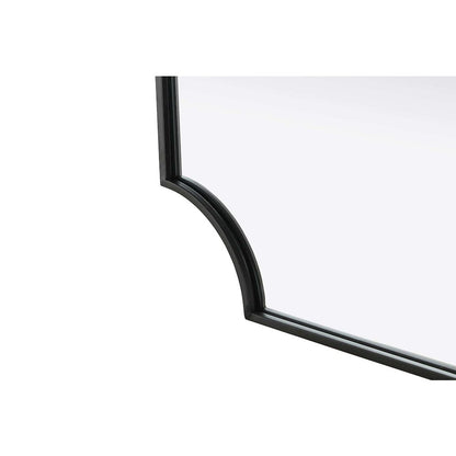 Notched Metal Mirror 24x36 inch in Black