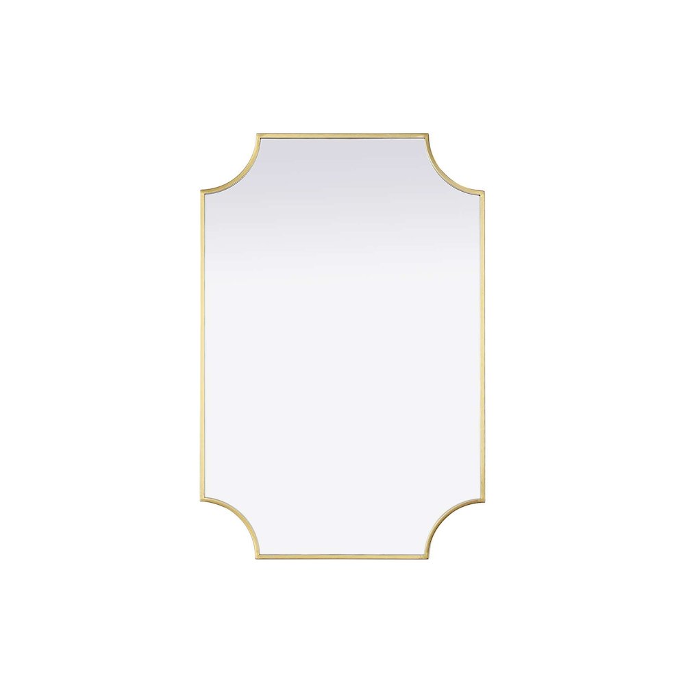 Notched Metal Mirror 24x36 inch in Brass