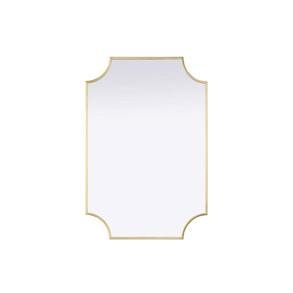 Notched Metal Mirror 24x36 inch in Brass