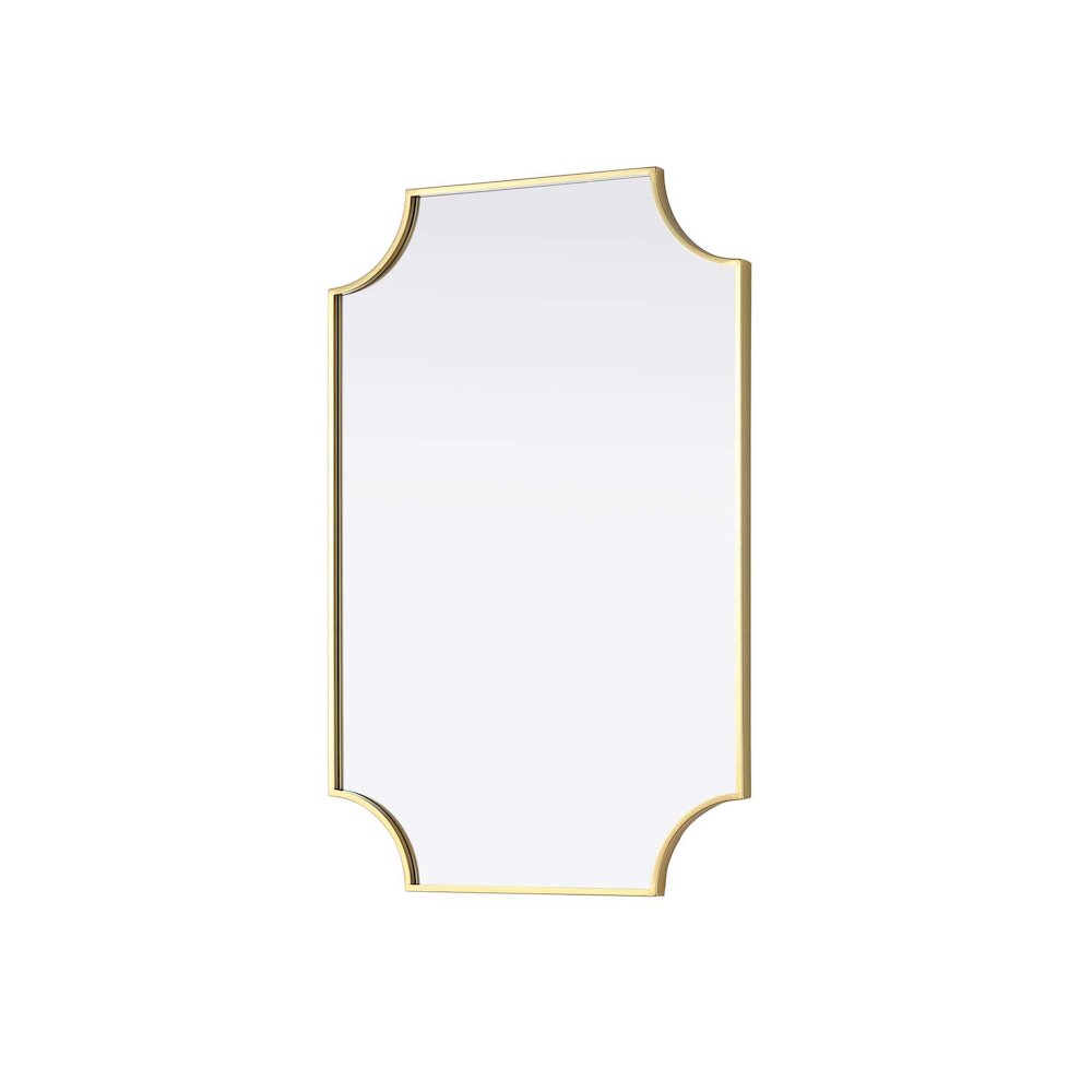 Notched Metal Mirror 24x36 inch in Brass