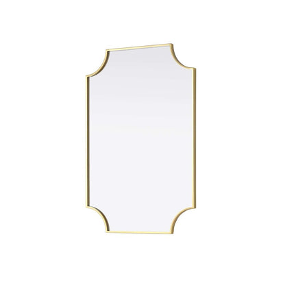 Notched Metal Mirror 24x36 inch in Brass