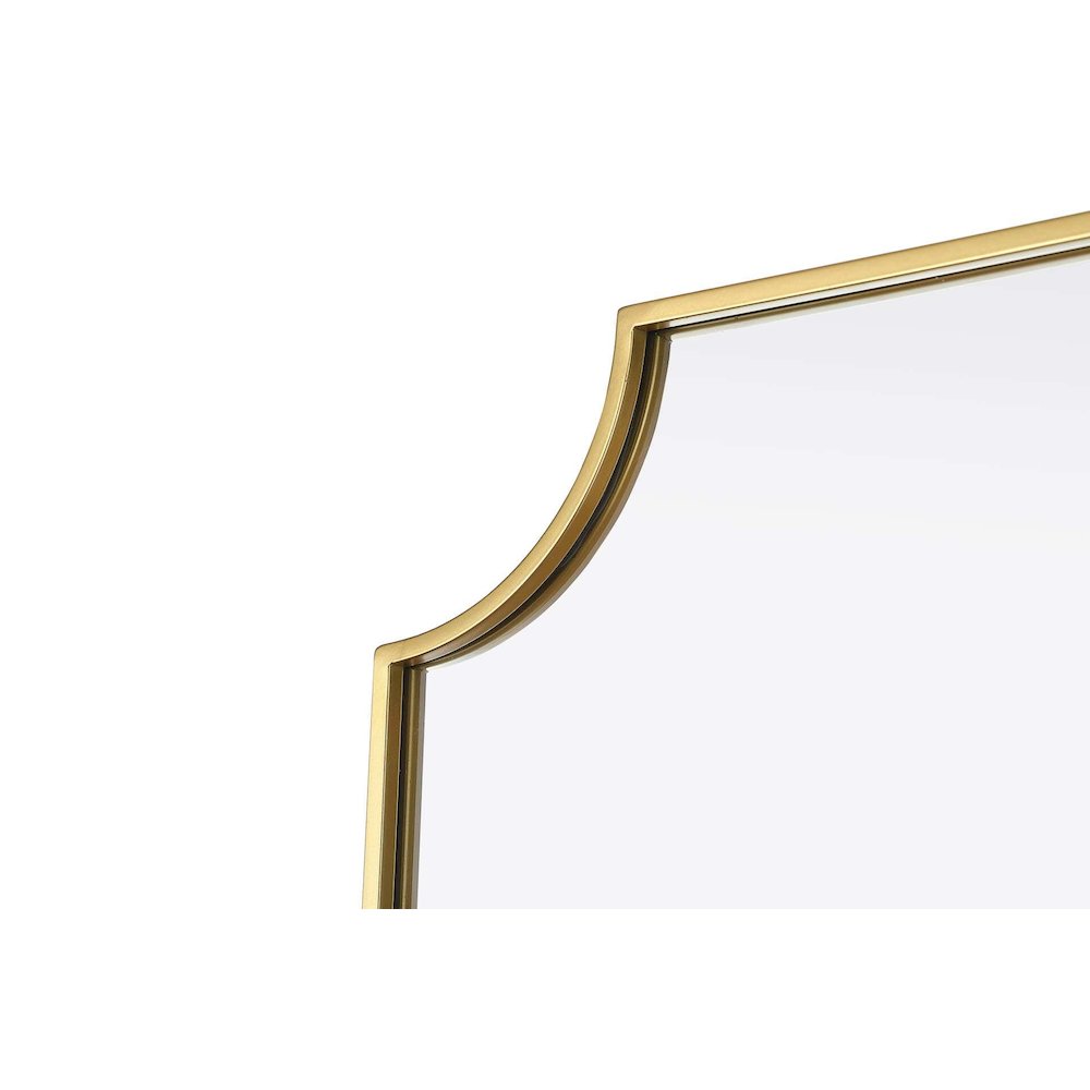 Notched Metal Mirror 24x36 inch in Brass