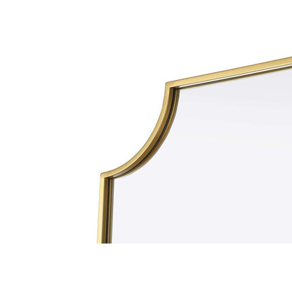 Notched Metal Mirror 24x36 inch in Brass