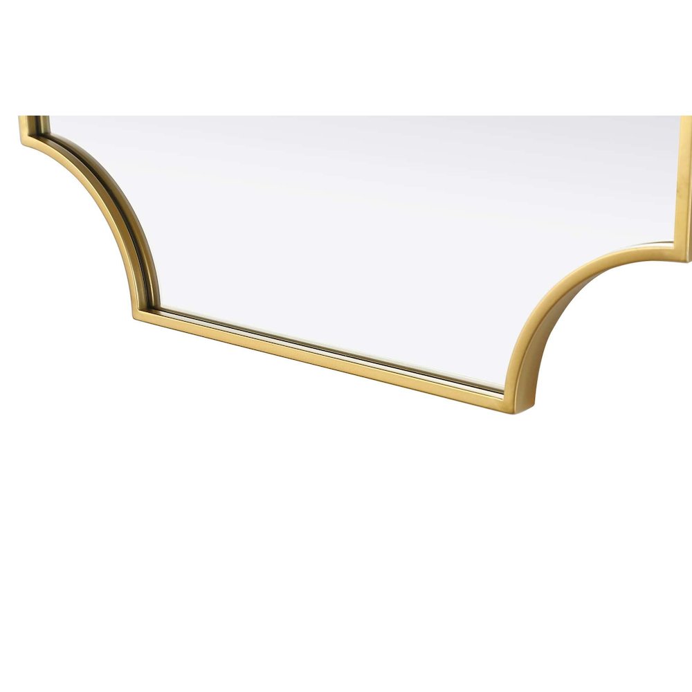 Notched Metal Mirror 24x36 inch in Brass