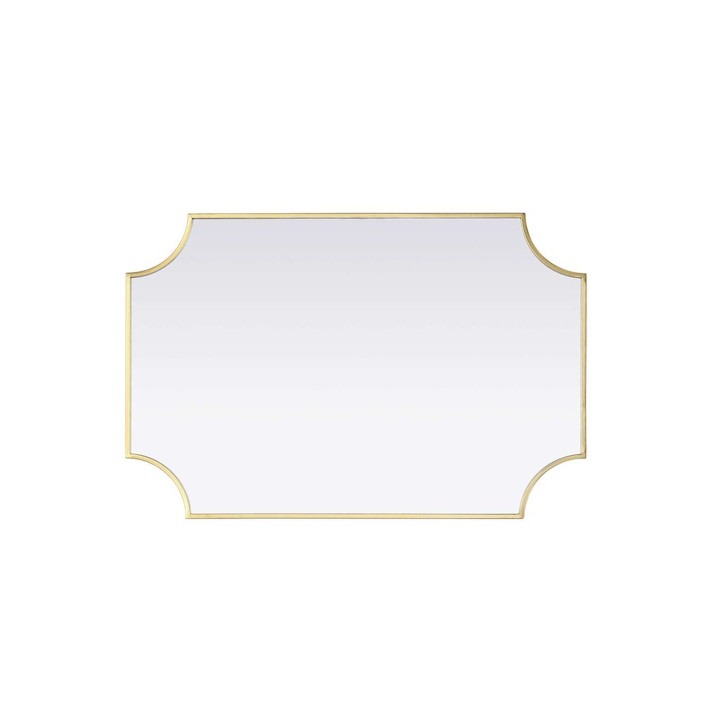 Notched Metal Mirror 24x36 inch in Brass