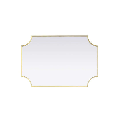 Notched Metal Mirror 24x36 inch in Brass