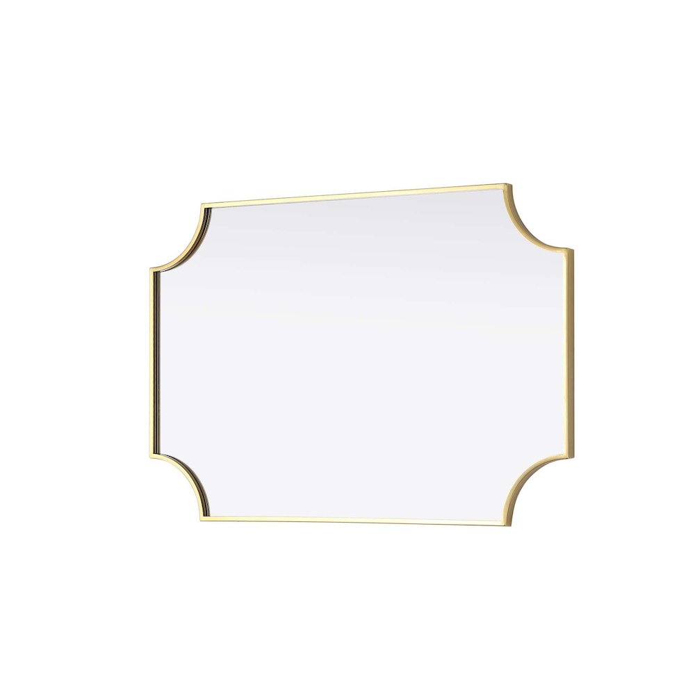 Notched Metal Mirror 24x36 inch in Brass