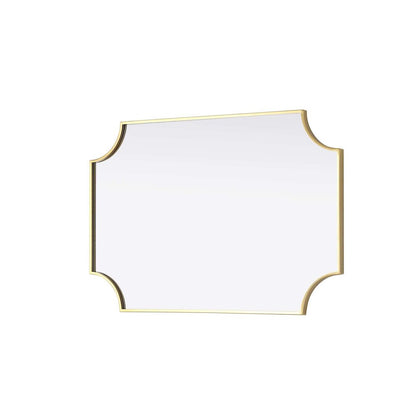 Notched Metal Mirror 24x36 inch in Brass