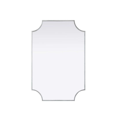 Notched Metal Mirror 24x36 inch in Silver