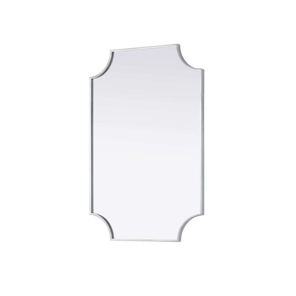Notched Metal Mirror 24x36 inch in Silver