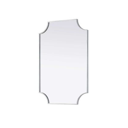 Notched Metal Mirror 24x36 inch in Silver