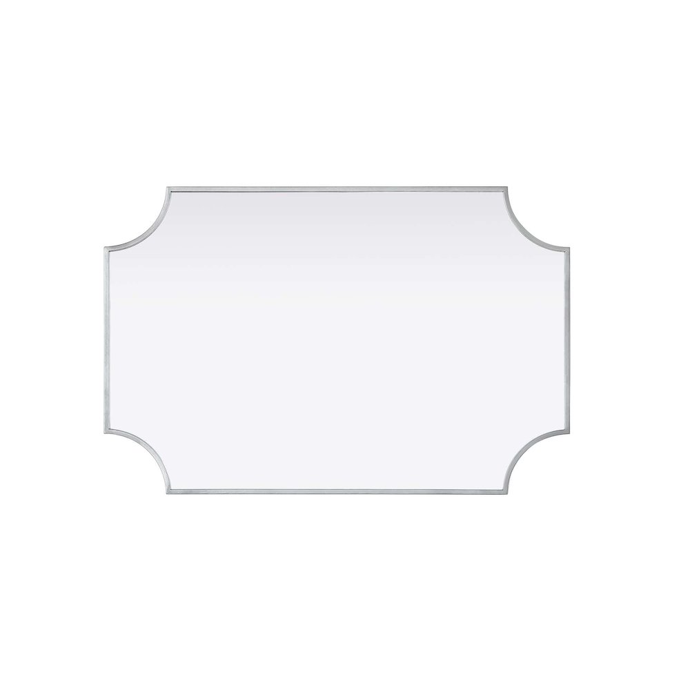 Notched Metal Mirror 24x36 inch in Silver