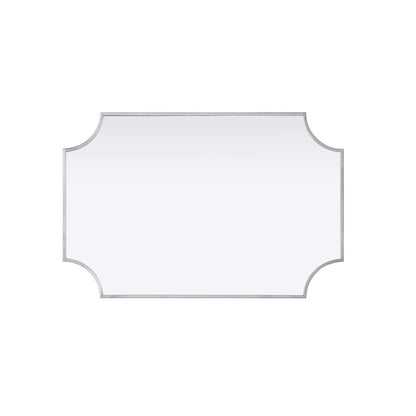 Notched Metal Mirror 24x36 inch in Silver