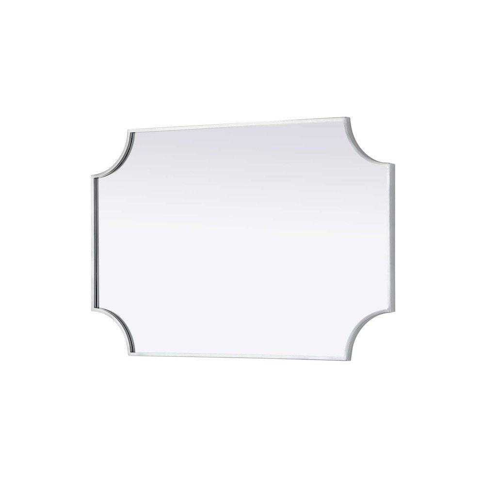 Notched Metal Mirror 24x36 inch in Silver