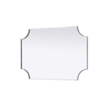 Notched Metal Mirror 24x36 inch in Silver
