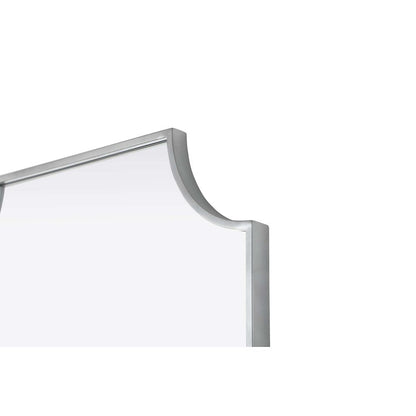 Notched Metal Mirror 24x36 inch in Silver