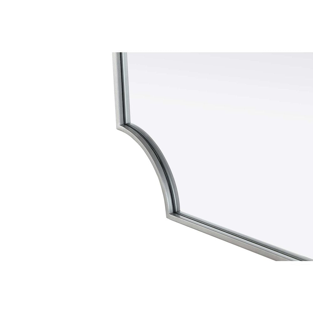 Notched Metal Mirror 24x36 inch in Silver