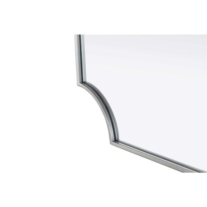 Notched Metal Mirror 24x36 inch in Silver