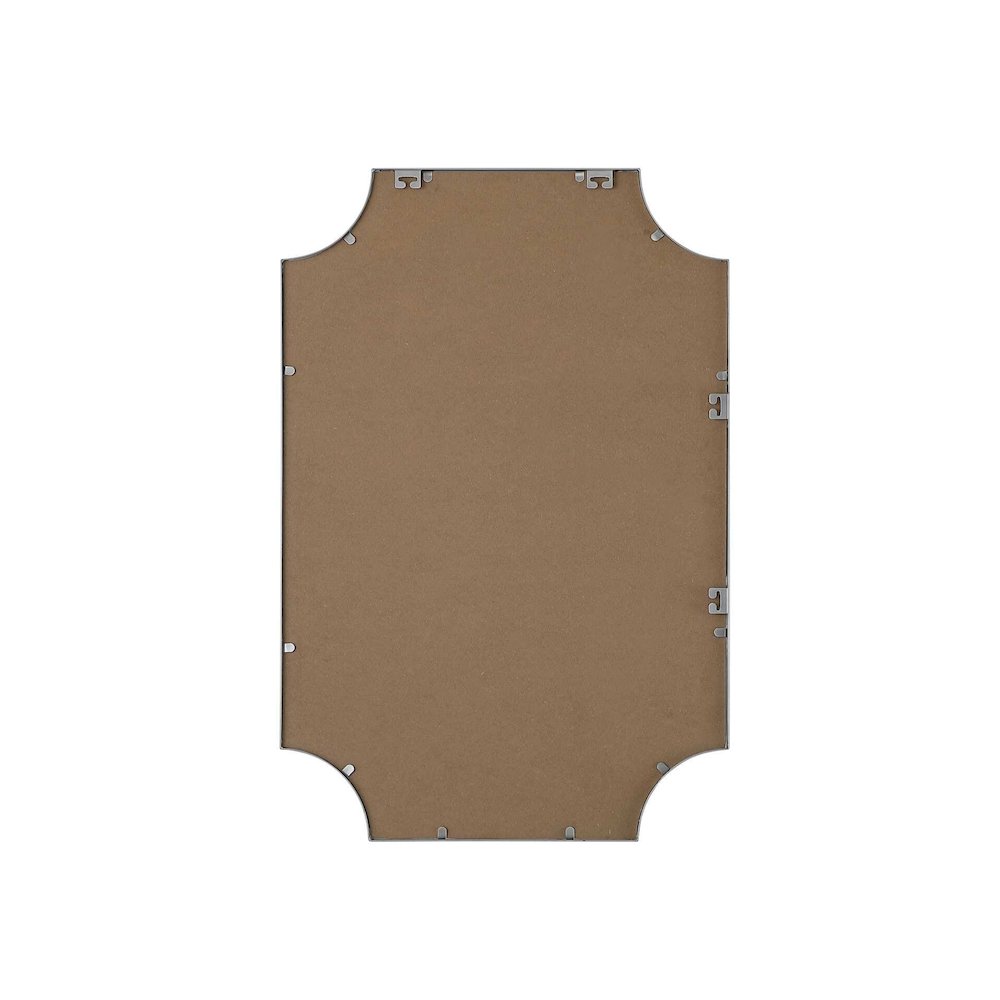 Notched Metal Mirror 24x36 inch in Silver