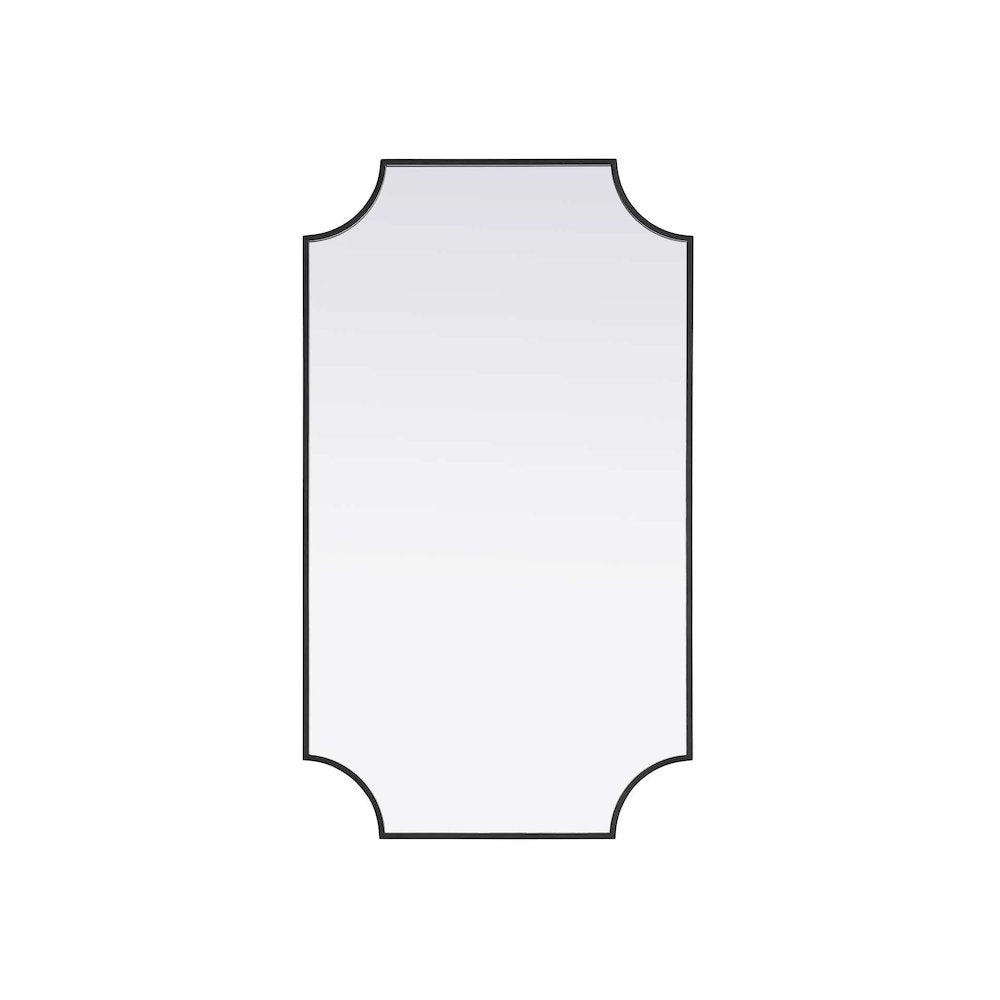 Notched Metal Mirror 24x42 inch in Black