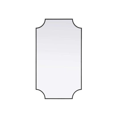 Notched Metal Mirror 24x42 inch in Black