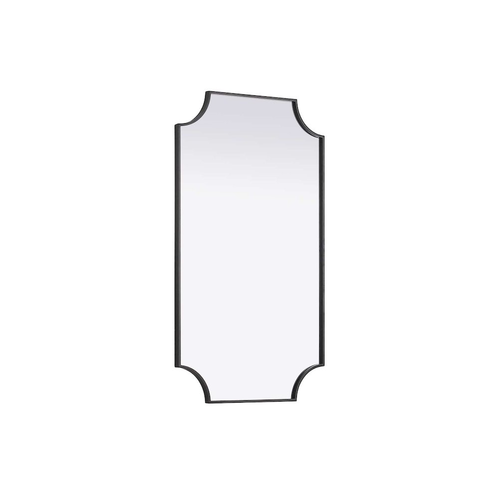 Notched Metal Mirror 24x42 inch in Black