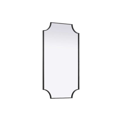 Notched Metal Mirror 24x42 inch in Black