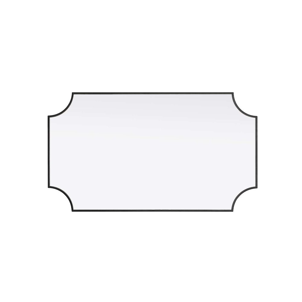 Notched Metal Mirror 24x42 inch in Black