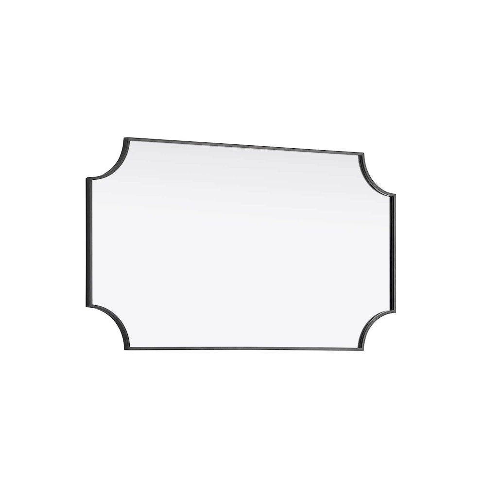 Notched Metal Mirror 24x42 inch in Black