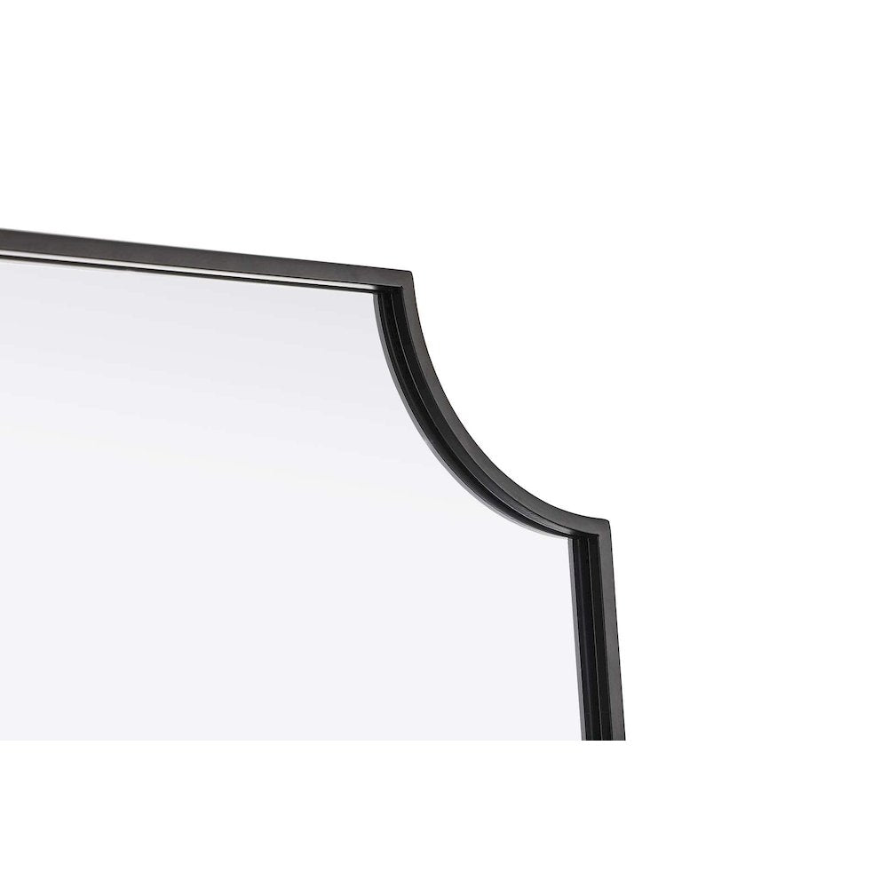 Notched Metal Mirror 24x42 inch in Black