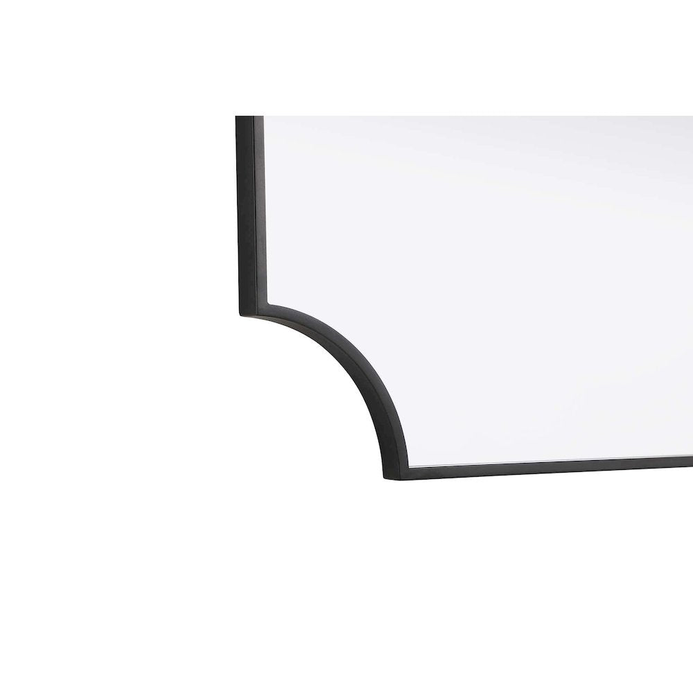 Notched Metal Mirror 24x42 inch in Black