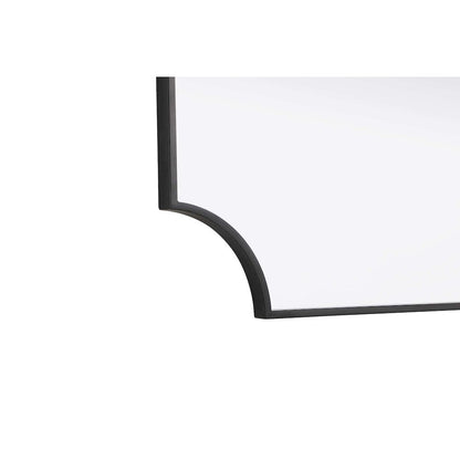 Notched Metal Mirror 24x42 inch in Black
