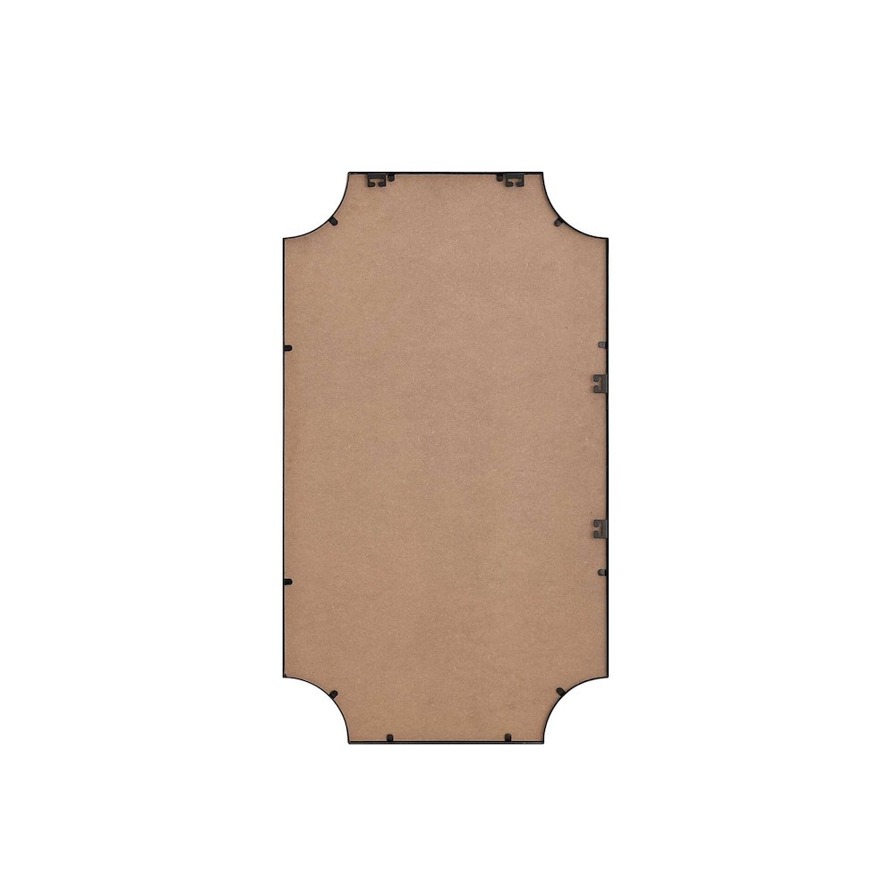 Notched Metal Mirror 24x42 inch in Black