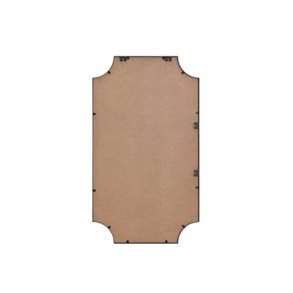 Notched Metal Mirror 24x42 inch in Black