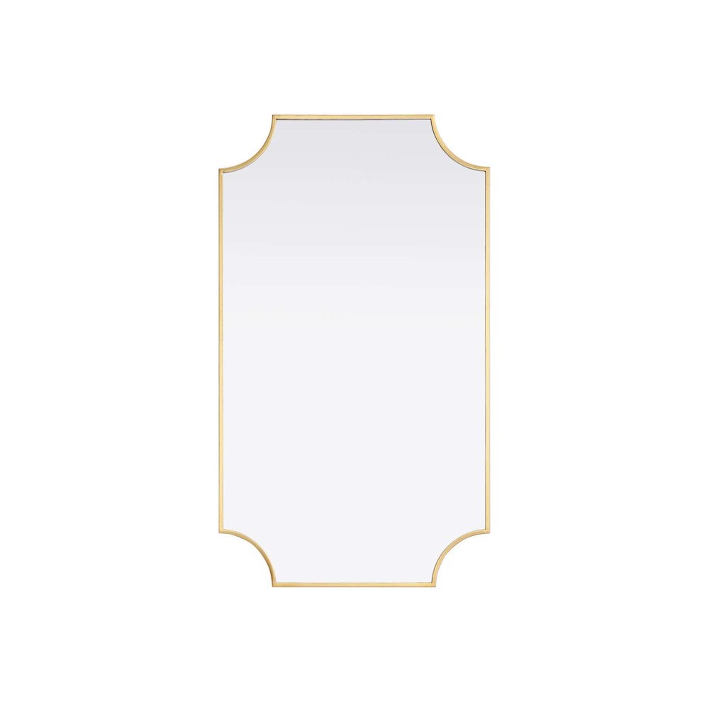 Notched Metal Mirror 24x42 inch in Brass