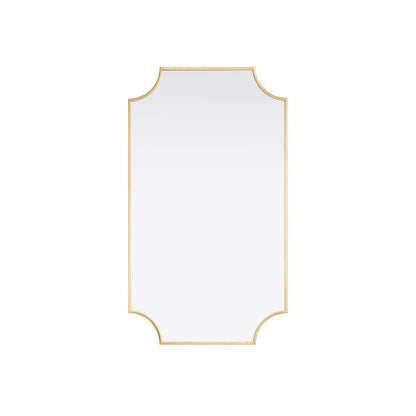 Notched Metal Mirror 24x42 inch in Brass