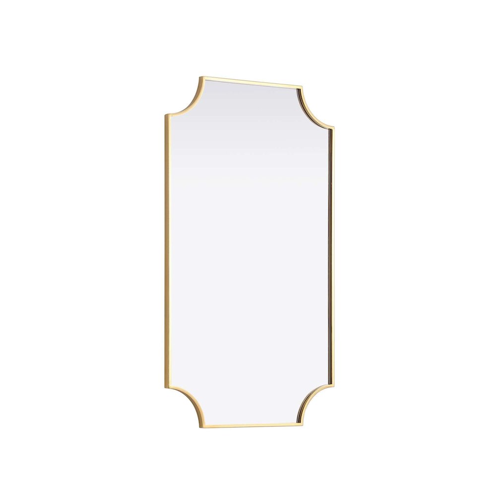 Notched Metal Mirror 24x42 inch in Brass