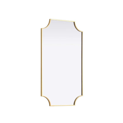 Notched Metal Mirror 24x42 inch in Brass