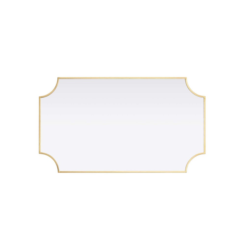 Notched Metal Mirror 24x42 inch in Brass