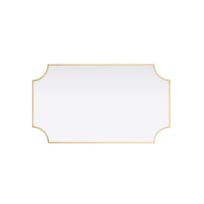 Notched Metal Mirror 24x42 inch in Brass
