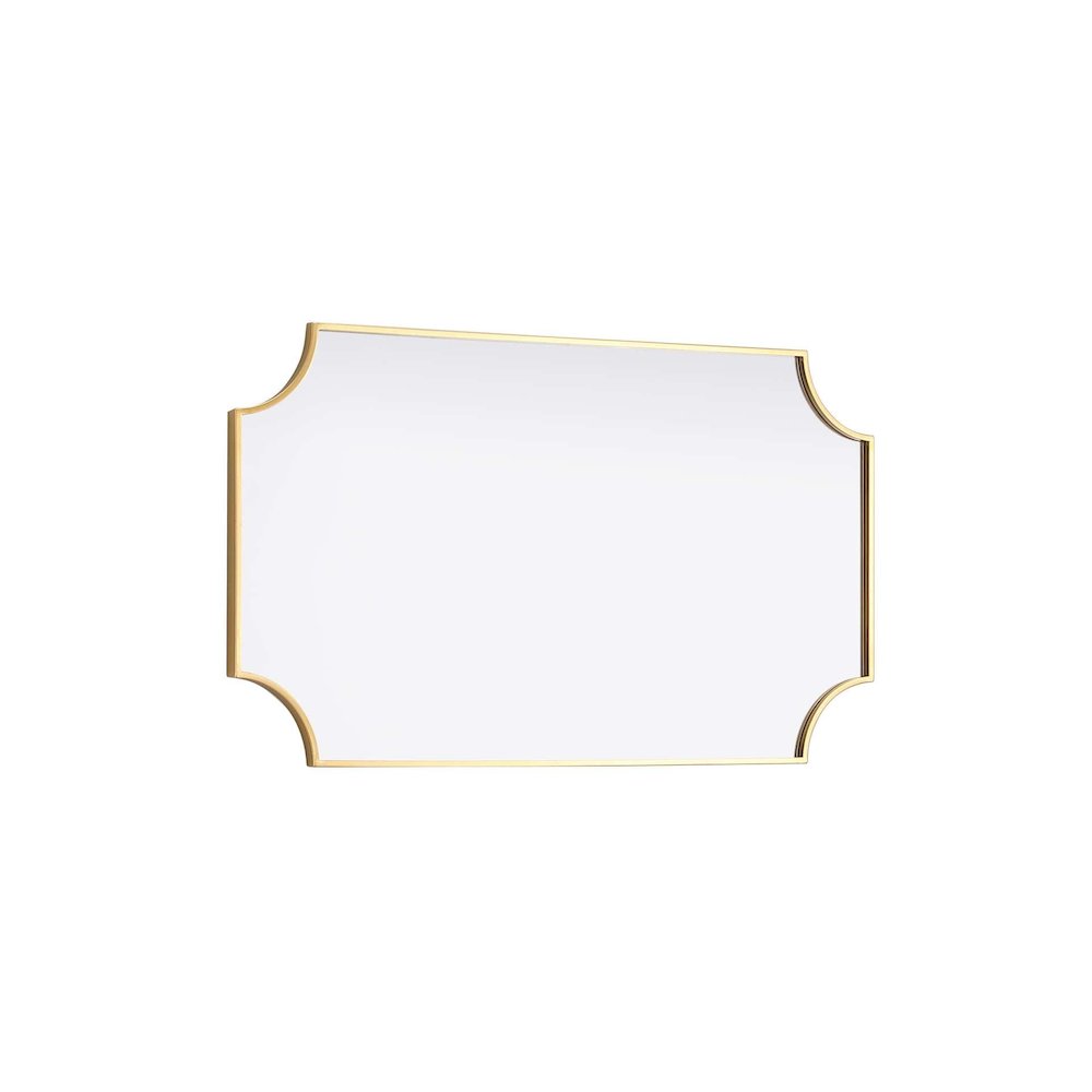 Notched Metal Mirror 24x42 inch in Brass