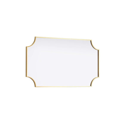 Notched Metal Mirror 24x42 inch in Brass