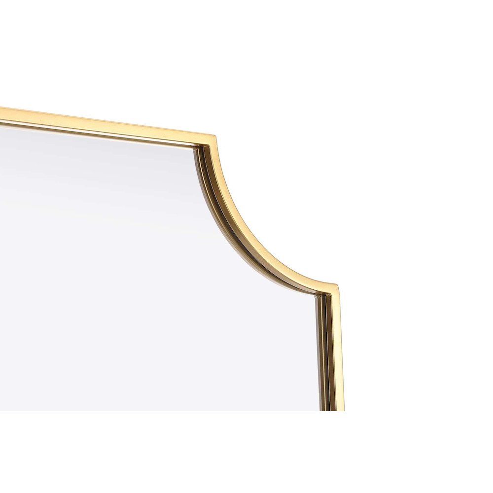 Notched Metal Mirror 24x42 inch in Brass