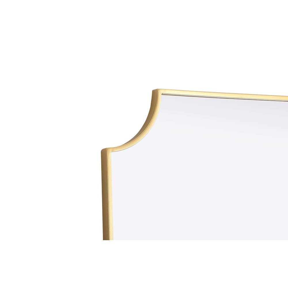 Notched Metal Mirror 24x42 inch in Brass