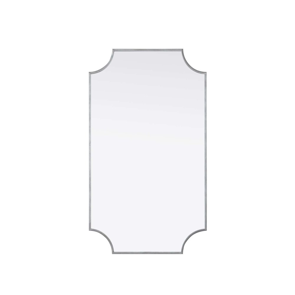 Notched Metal Mirror 24x42 inch in Silver