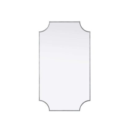Notched Metal Mirror 24x42 inch in Silver