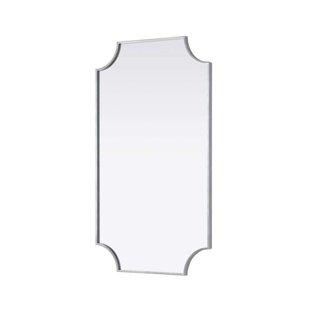 Notched Metal Mirror 24x42 inch in Silver