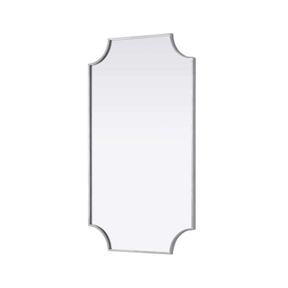 Notched Metal Mirror 24x42 inch in Silver