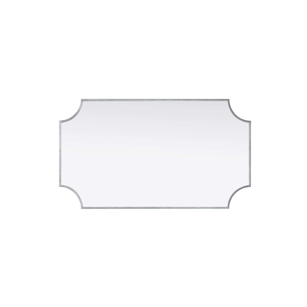 Notched Metal Mirror 24x42 inch in Silver