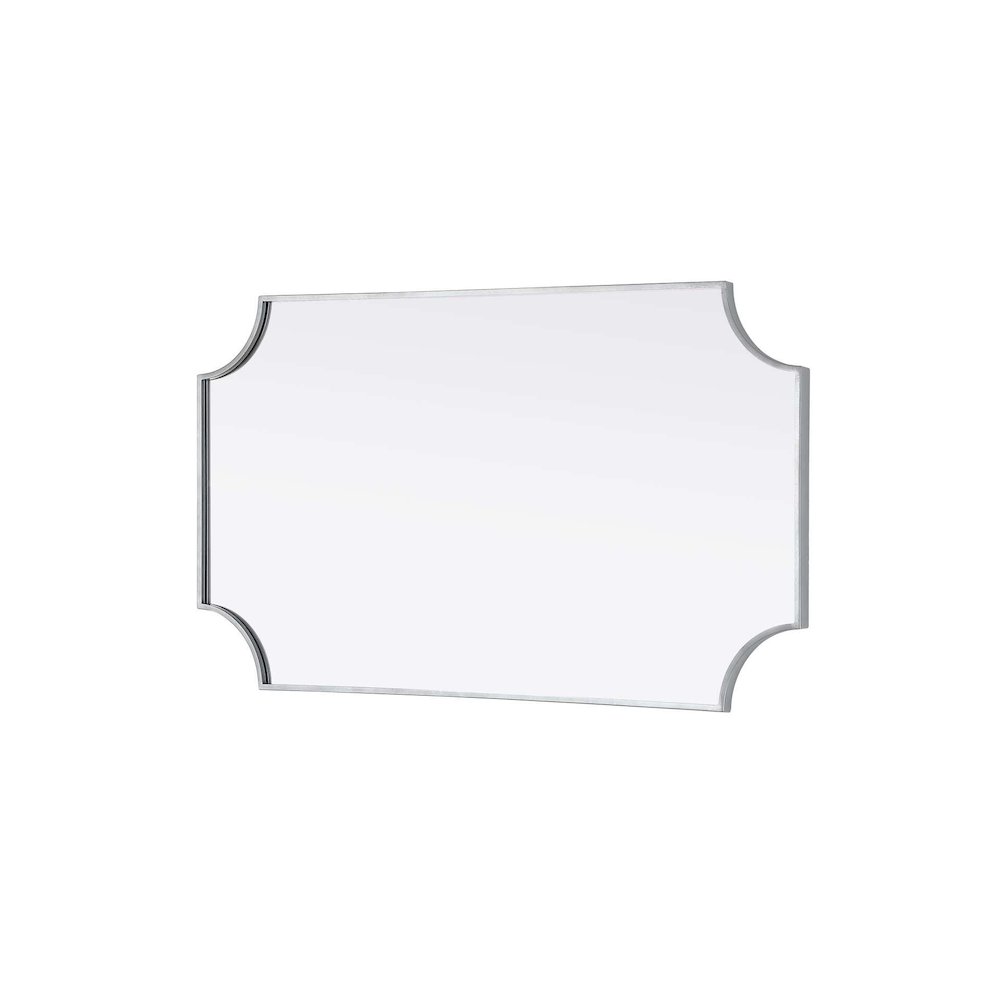Notched Metal Mirror 24x42 inch in Silver